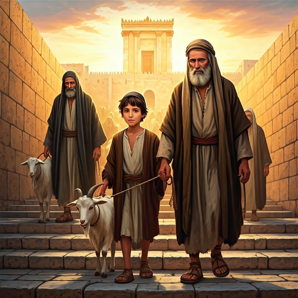 Ancient Jerusalem Boy's Pilgrimage to Temple Mount