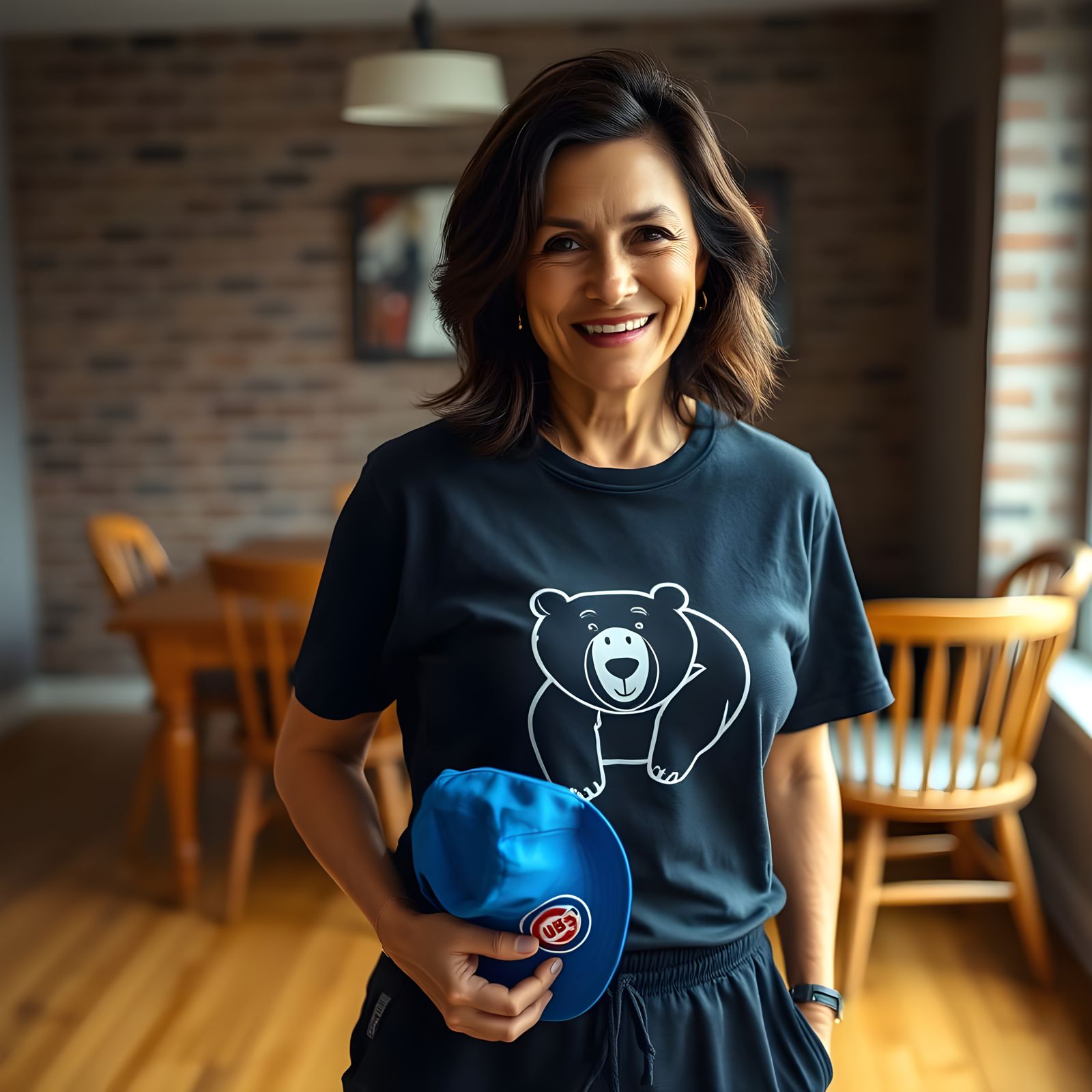Warm Chicago Cubs Fan in Cozy Home Setting