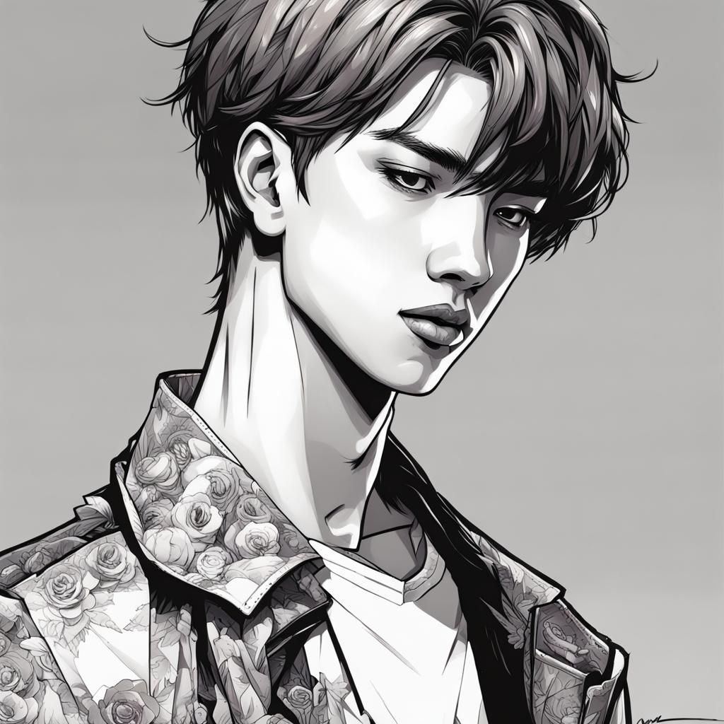 Felix of SKZ in Comic Book Art Style