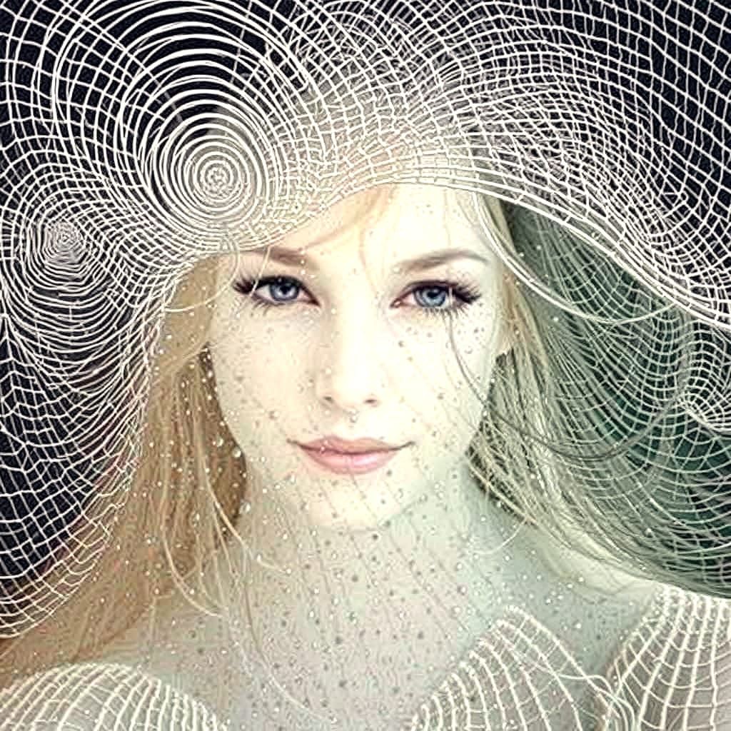 Ethereal Nymph Dreamscape with Fractal Light Patterns