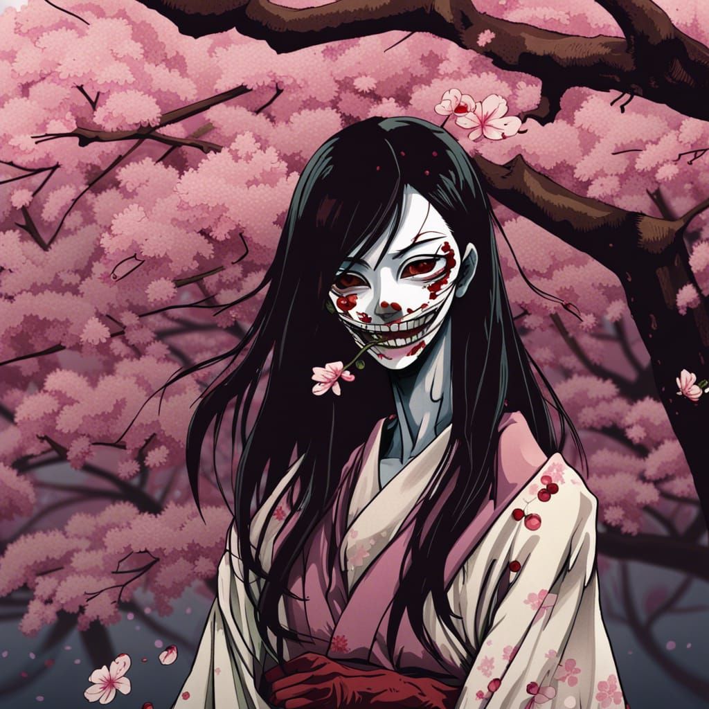 Kuchisake-onna by Cherry Tree: Japanese Horror