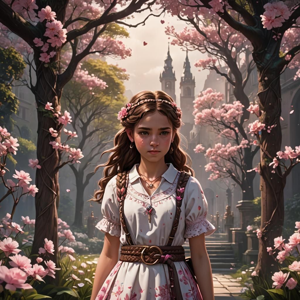 Girl with Diary: Detailed Matte Painting