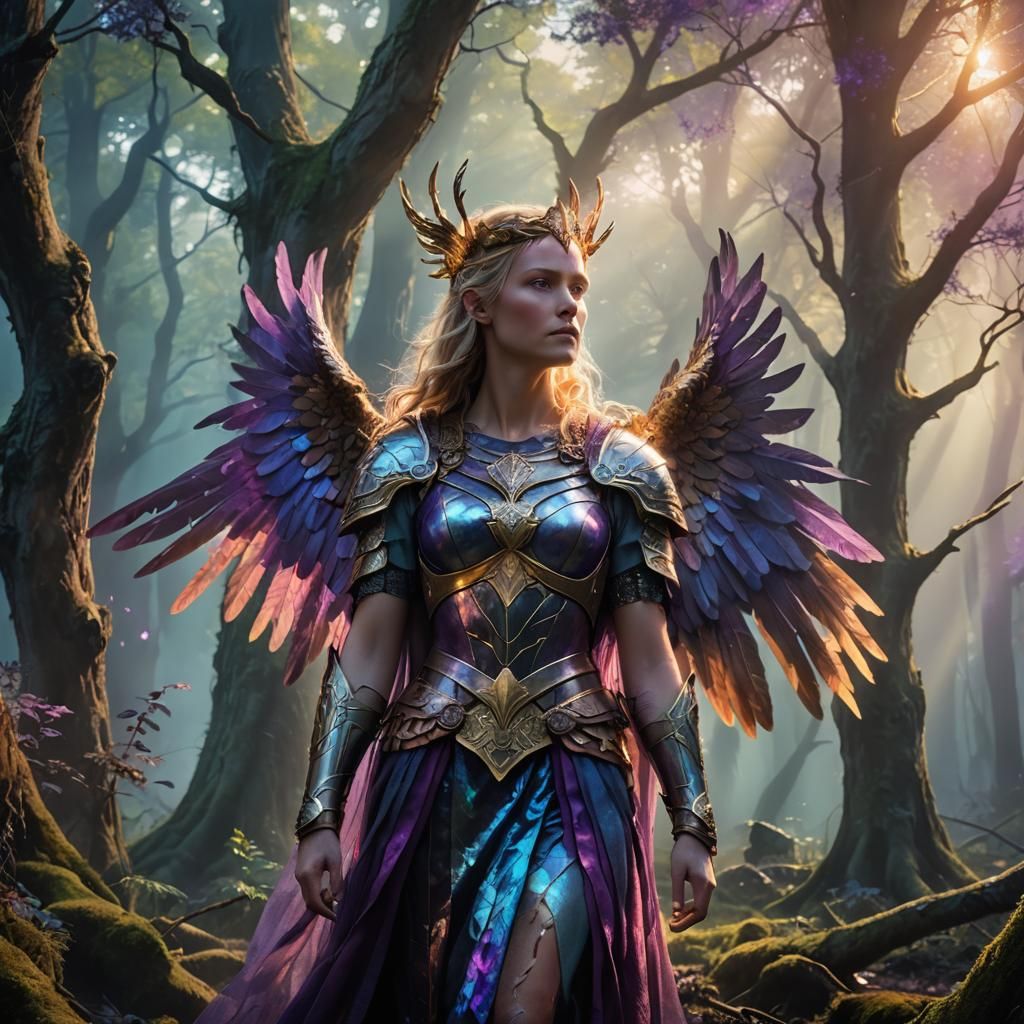 Goddess Freyja in Mystical Forest: Fantasy Concept Art