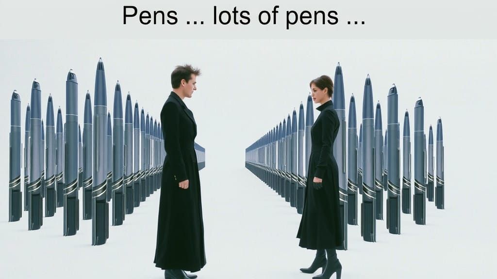 Pens . . lots of pens . .