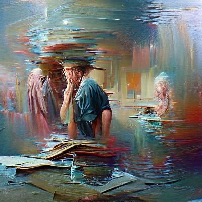 Abstract Oil Painting of Confusion in Academic Style