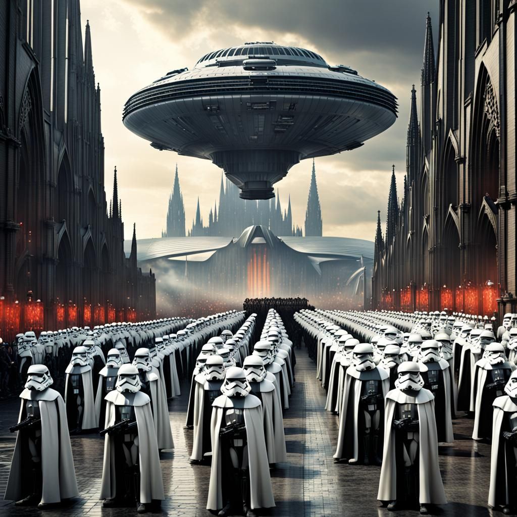 Cologne Cathedral in a Photorealistic Star Wars Scene