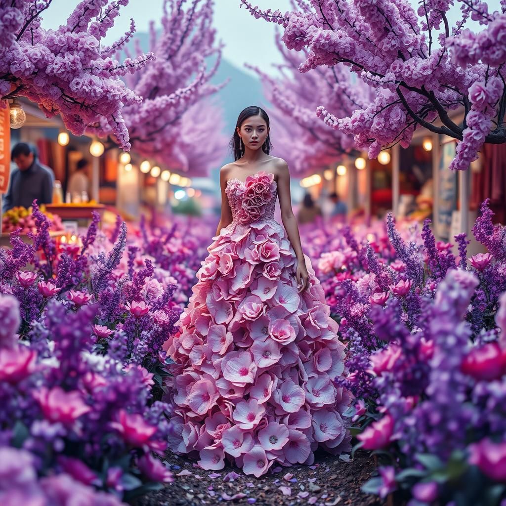 Floral Dress Melts in Opalescent Garden Scene