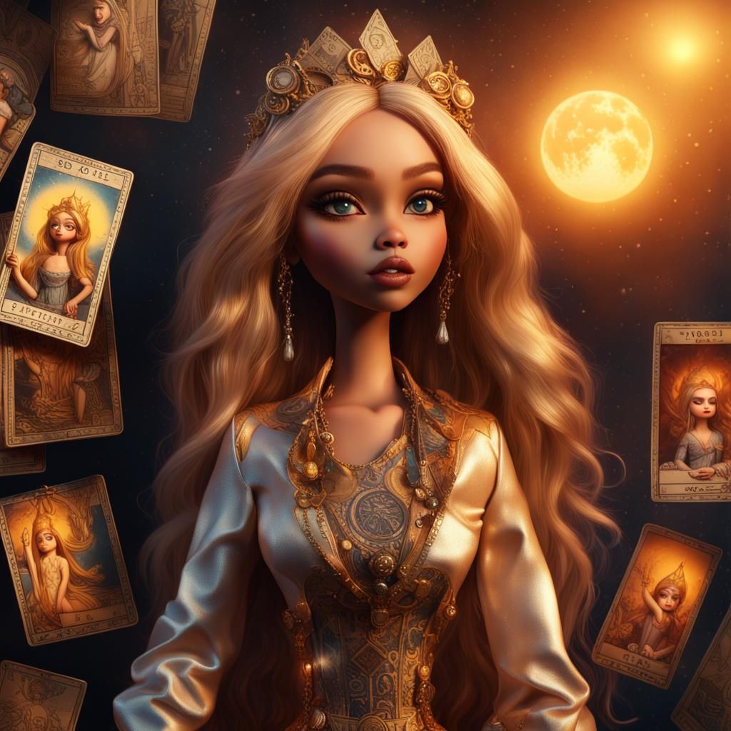 Bratz Dolls as The Sun Tarot Card in Matte Painting