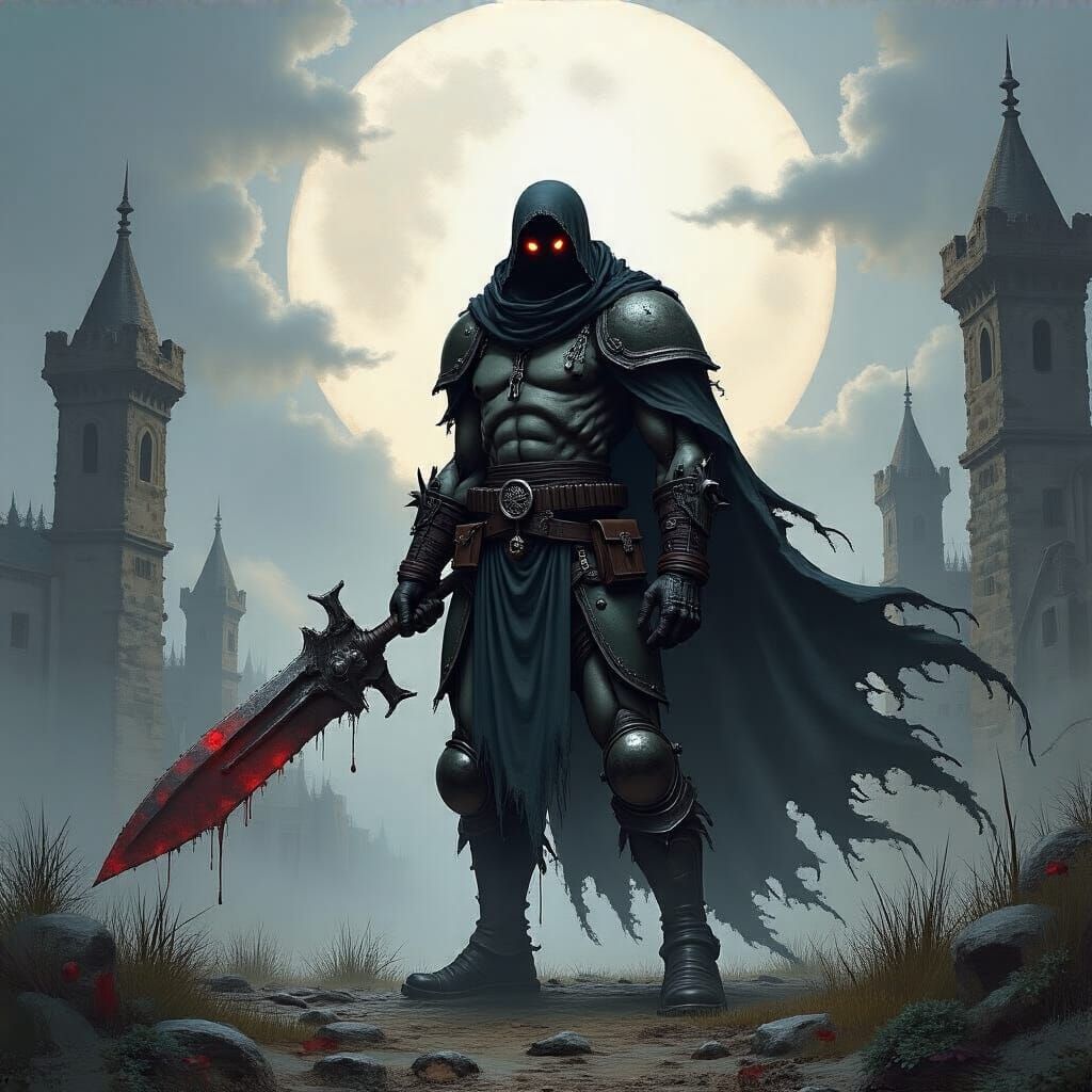 Grimdark Fantasy Landscape by Kevin Siembieda Style