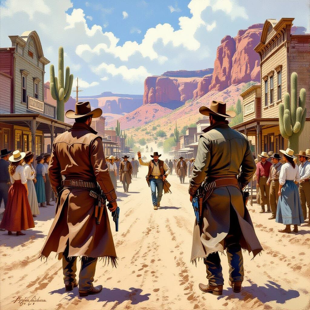 Showdown in a Wild West Mining Town