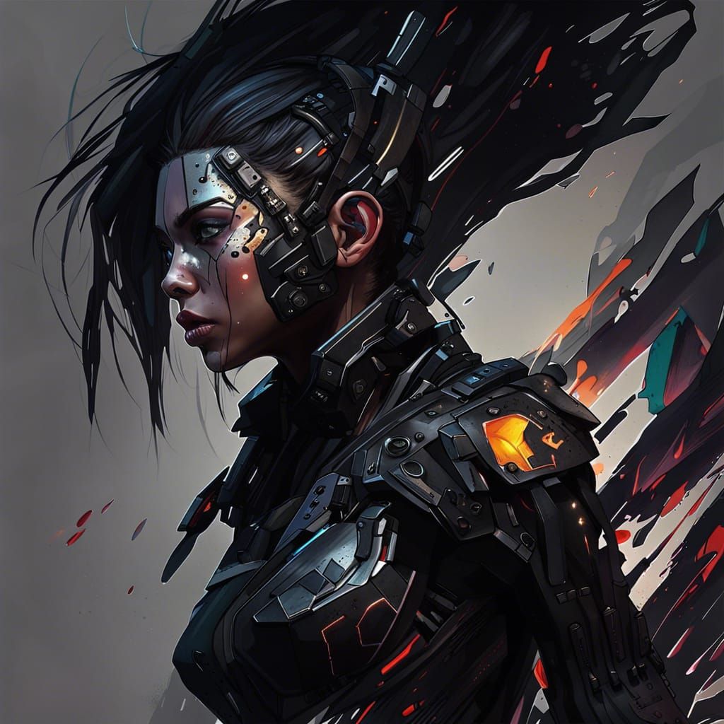 Futuristic Cyborg Girl Concept Art