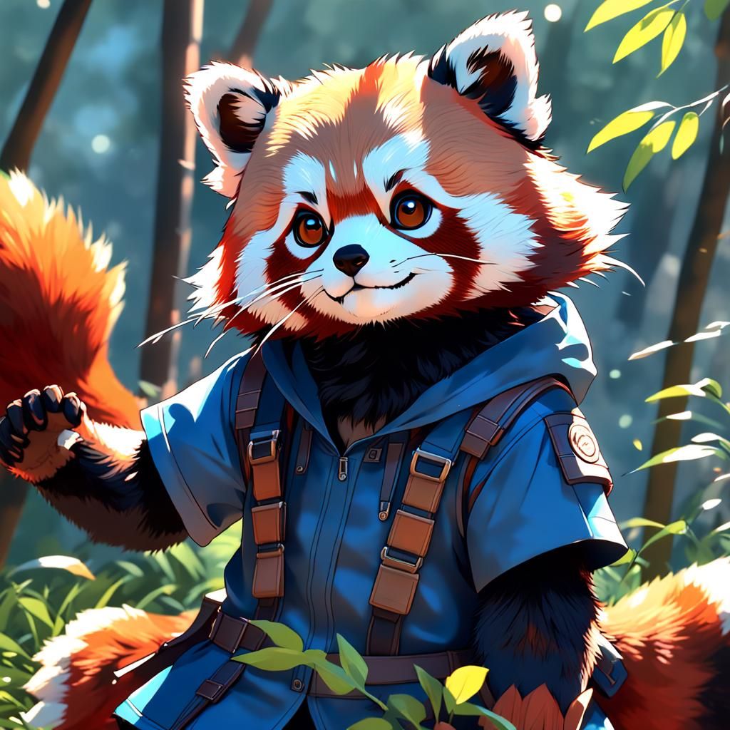 Red Panda in 3D Anime Art Style