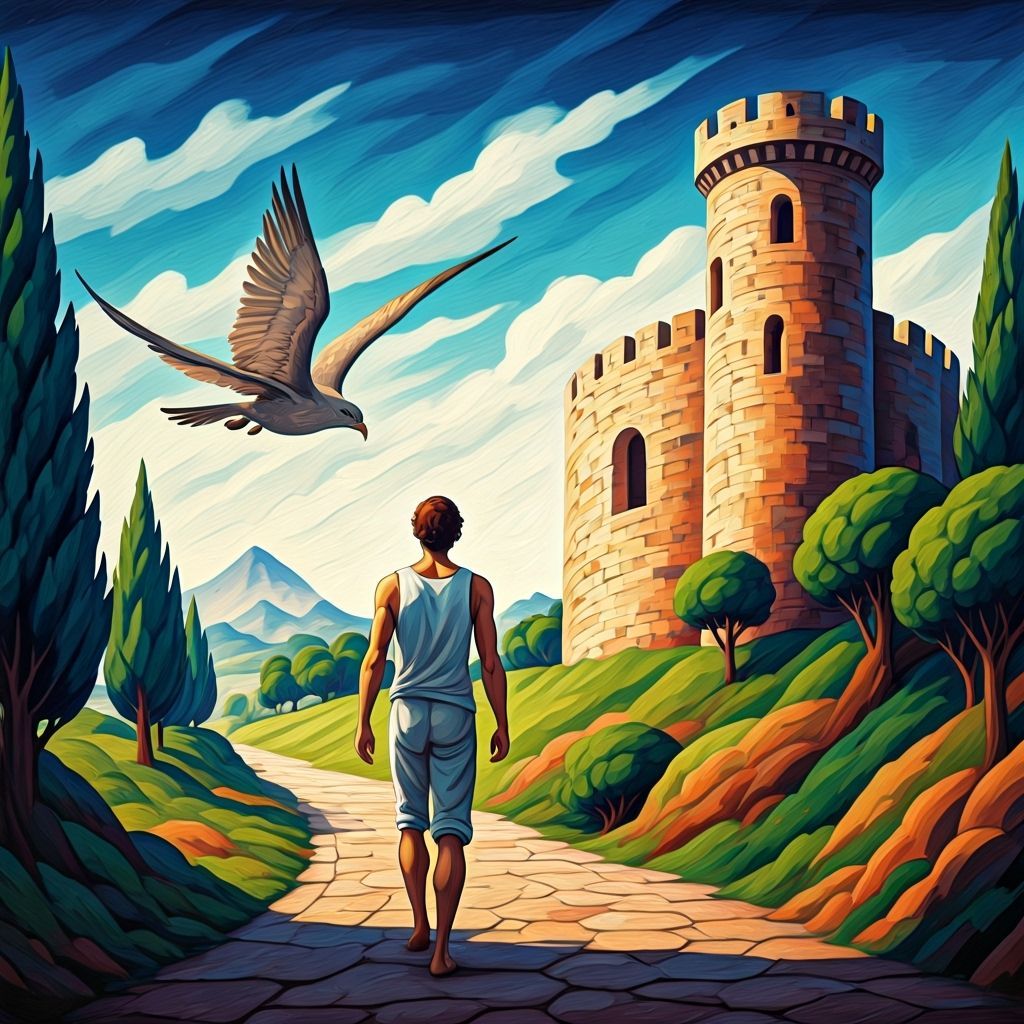 Fauvist Journey: Man Seeks Inner Peace