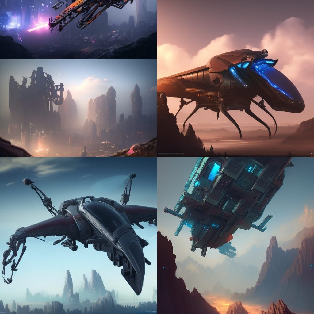 Cyberpunk Flying Repair Drone Concept Art