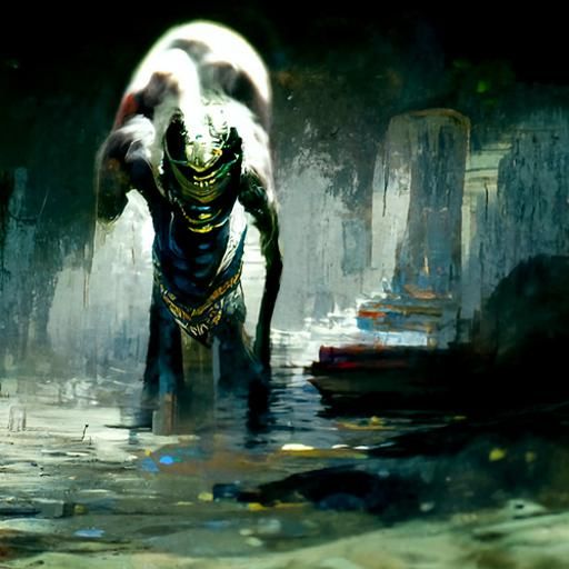 Sinister Sobek: Egyptian God in Dark Style