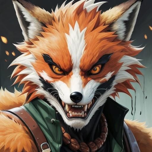 Animal Masked Figure in Anime Style Illustration