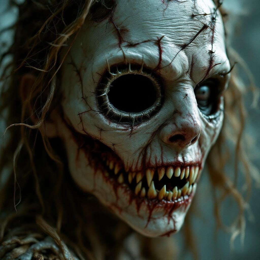 Eerie Horror Mask with Jagged Teeth