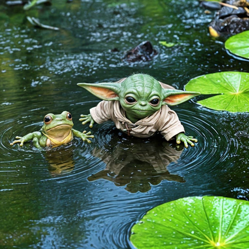 Baby Yoda's Frog Chase