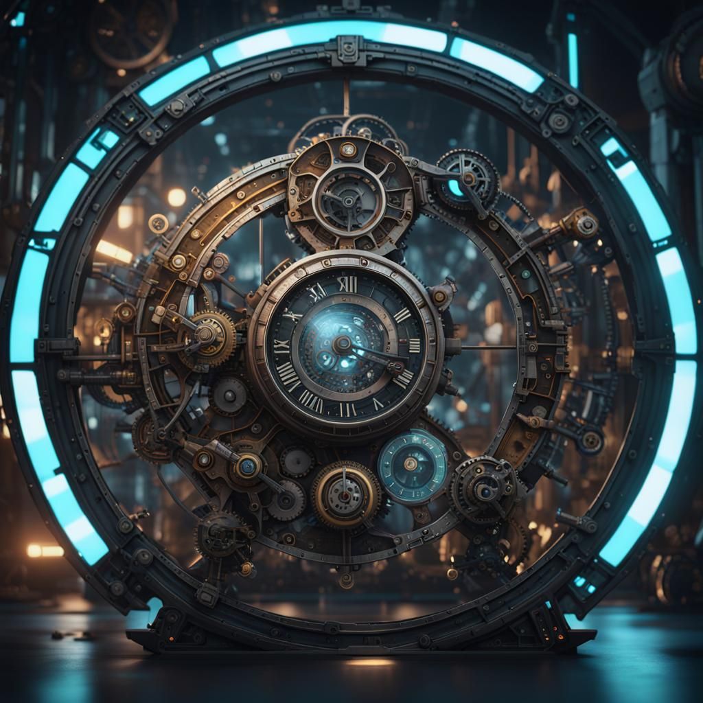 Steampunk Time Machine: Mad Scientist's Futuristic Invention