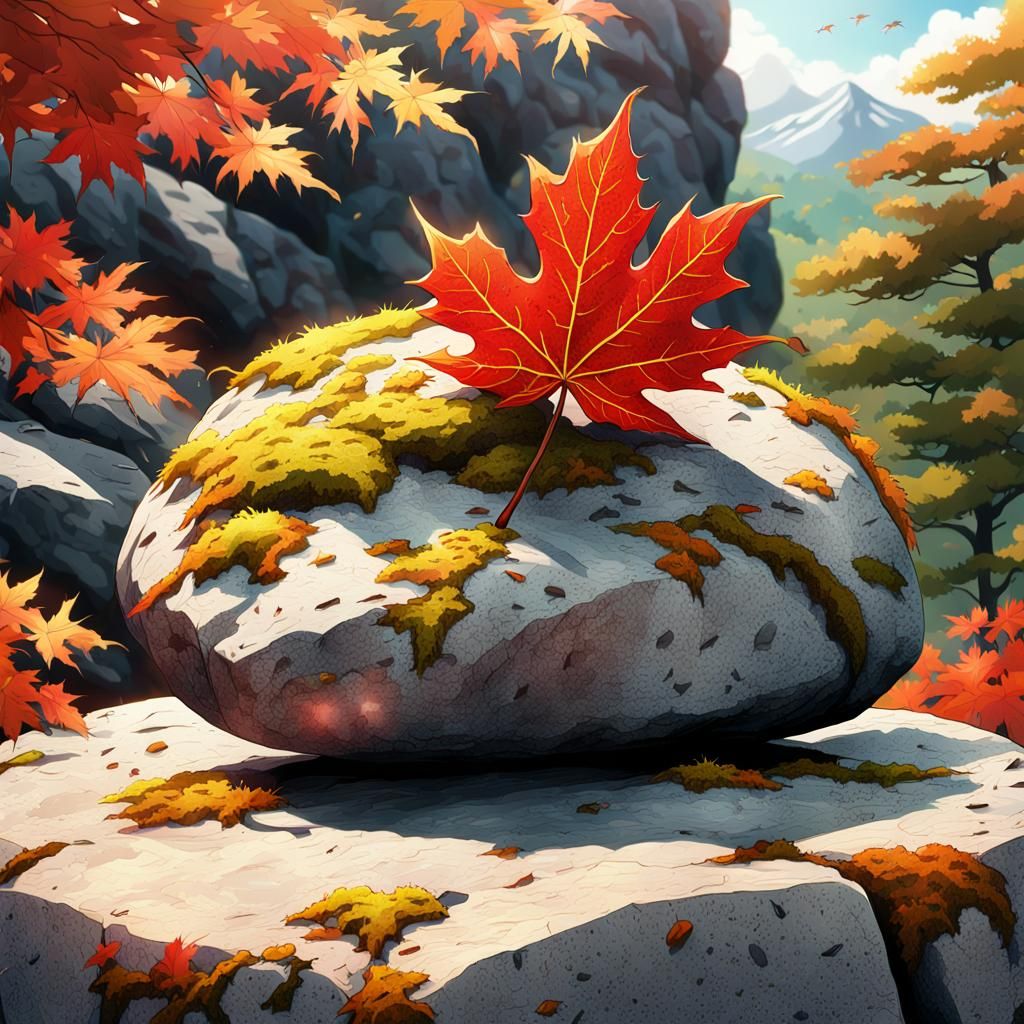 Autumn Maple Leaf on Helmet, Anime Key Visual