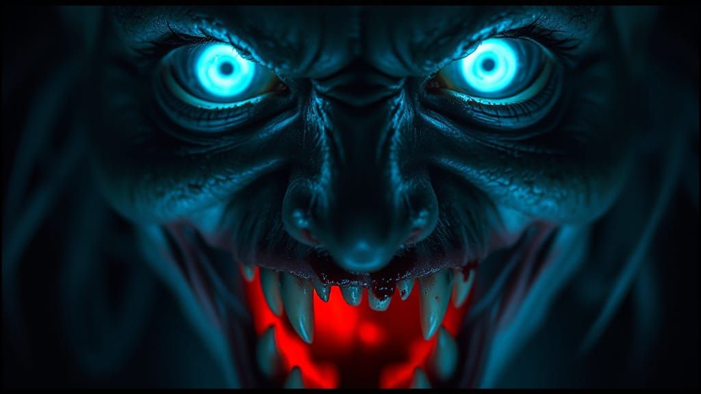 Ethereal Nighttime Encounter in Cinematic Film Style