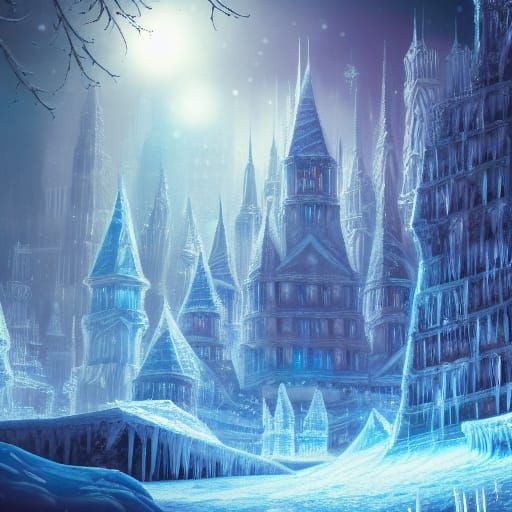 Melting Frozen City of Ice: Digital Matte Painting