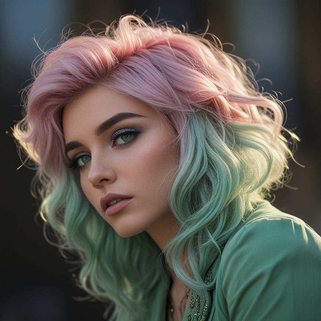 Pastel Goddess with Glittering Gemstone Eyes