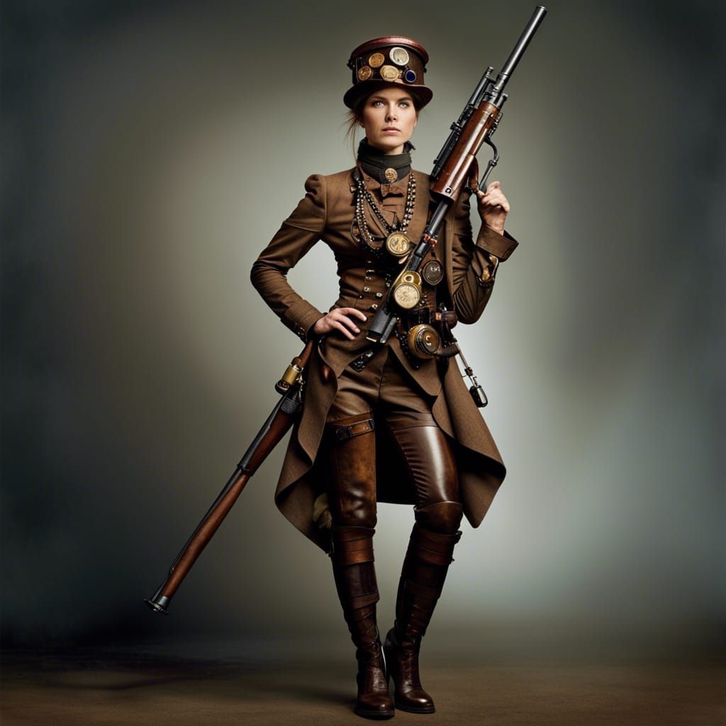 Steampunk Soldier Portrait in Professional Photography Style