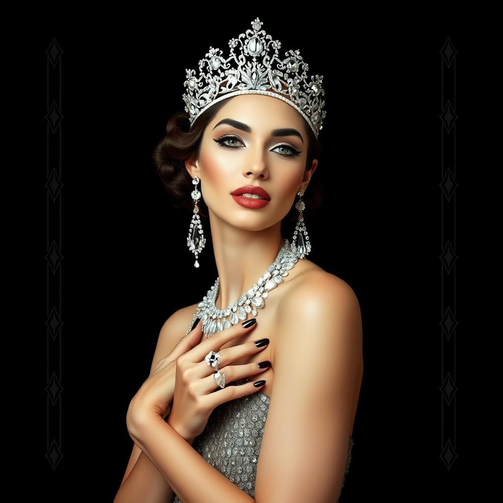 Art Deco Woman Dripping in Diamonds