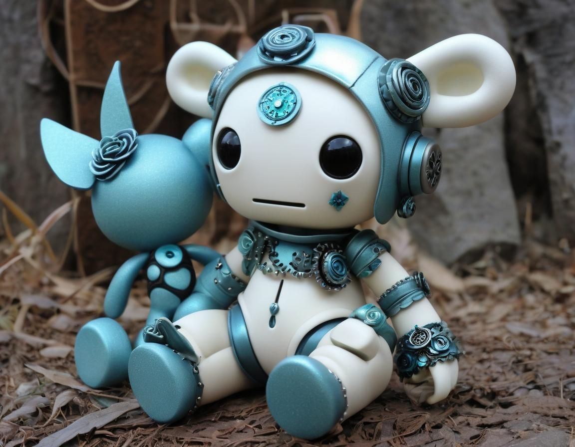 Plush Cycladic Kawaii Fairy Robot in Cyberreality