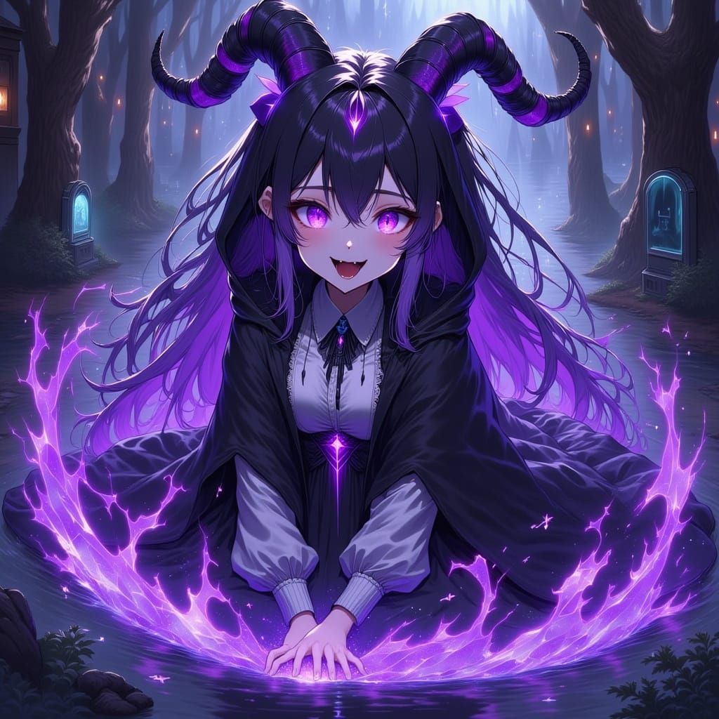 Evil Magical Girl with Gothic Lolita Style