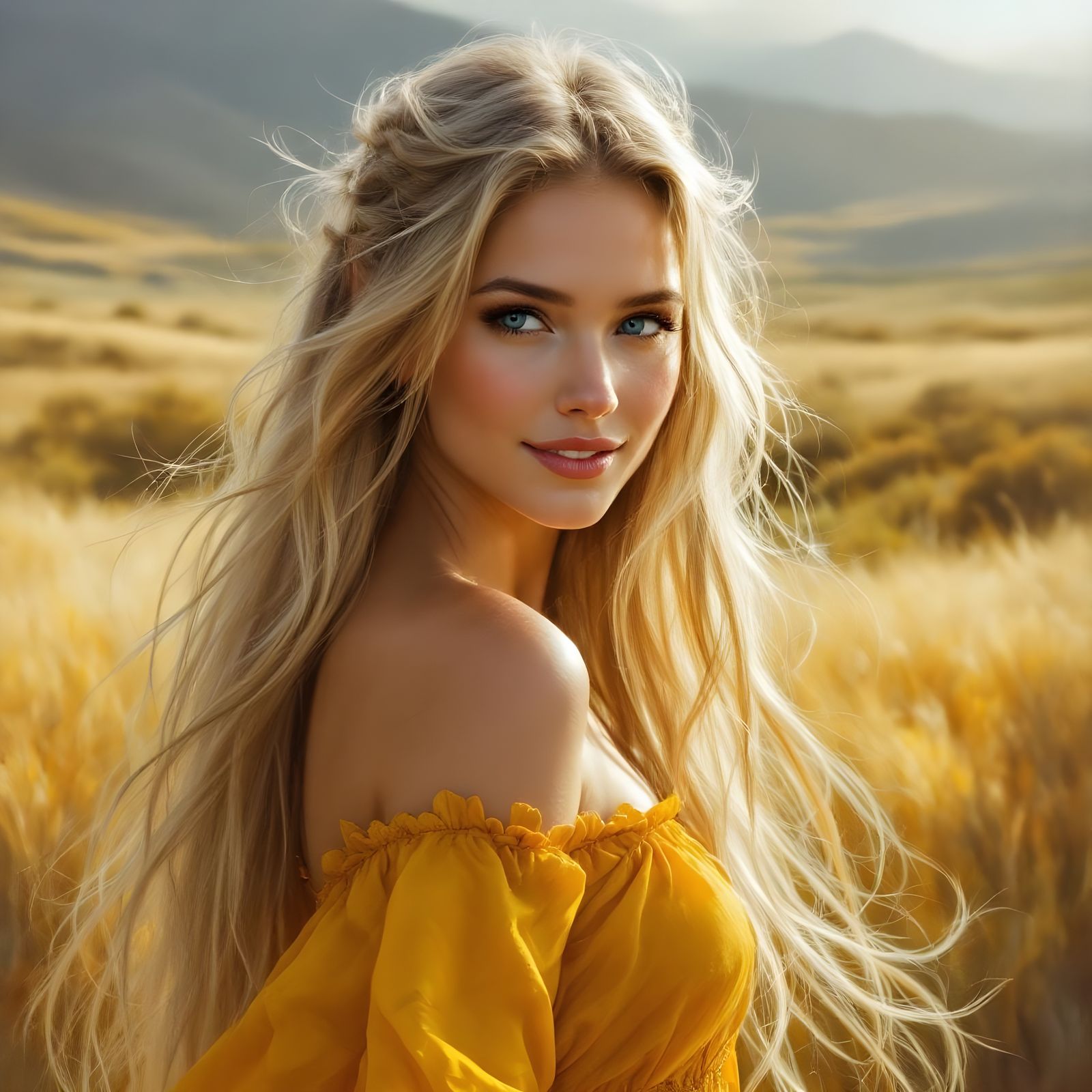 Norse Goddess Portrait in Romantic Style