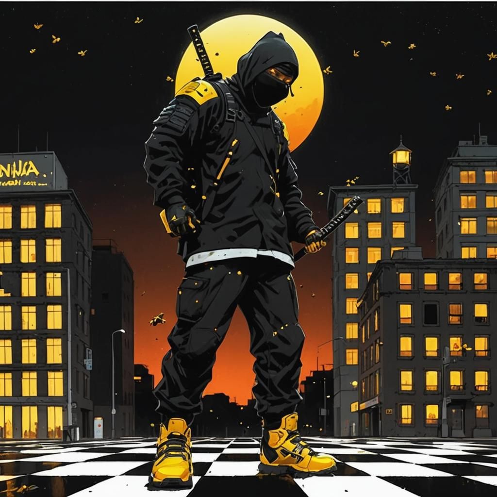 Neon Noir Ninja at Train Station