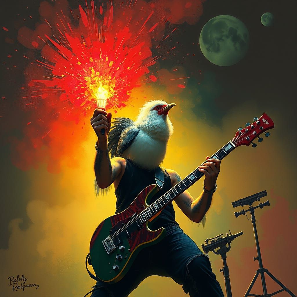 Man's Loud Howl Shatters Glass, Chicken Rocks Out