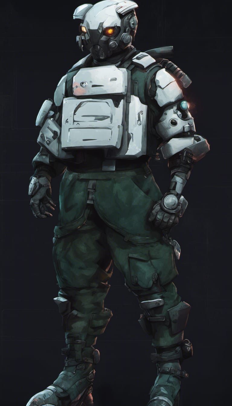 Armored Cyberpunk Animal Rescue Worker