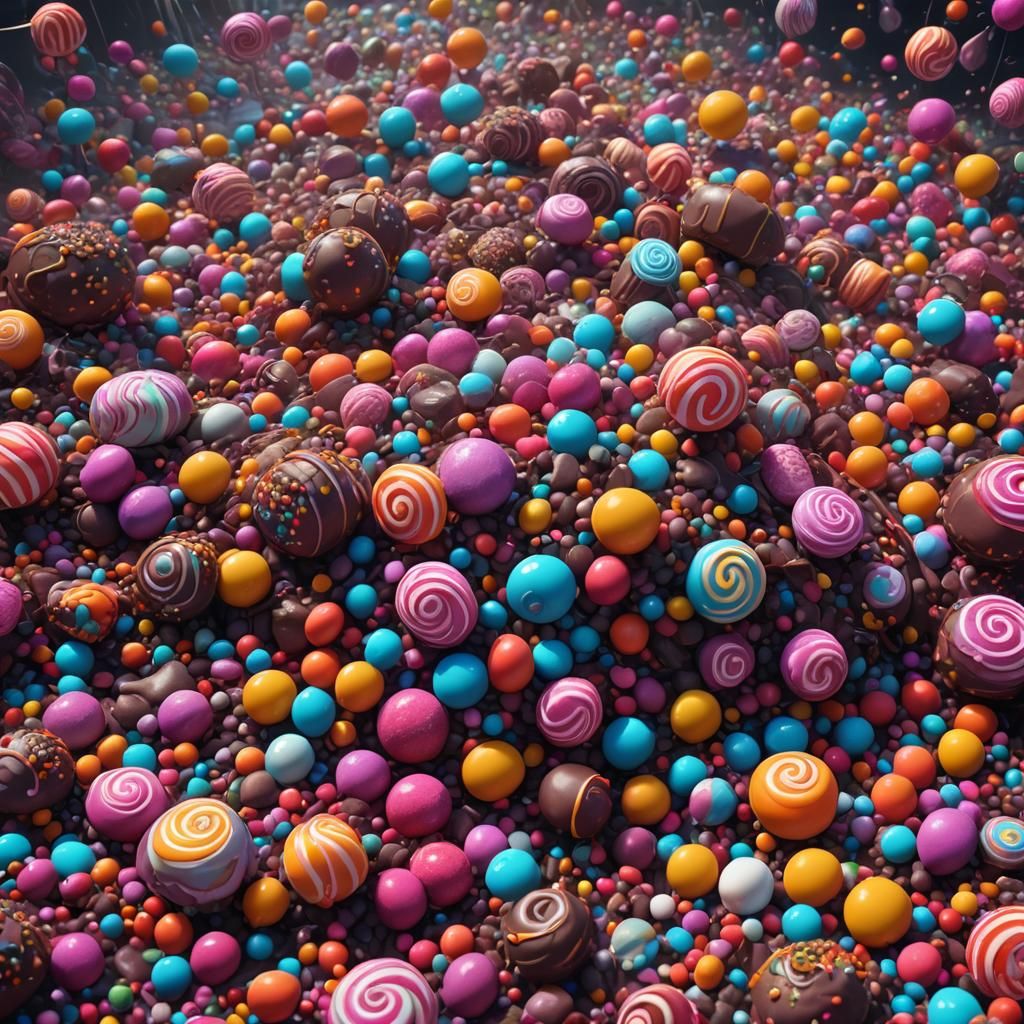 Explosion Into Candy: Detailed Matte Painting