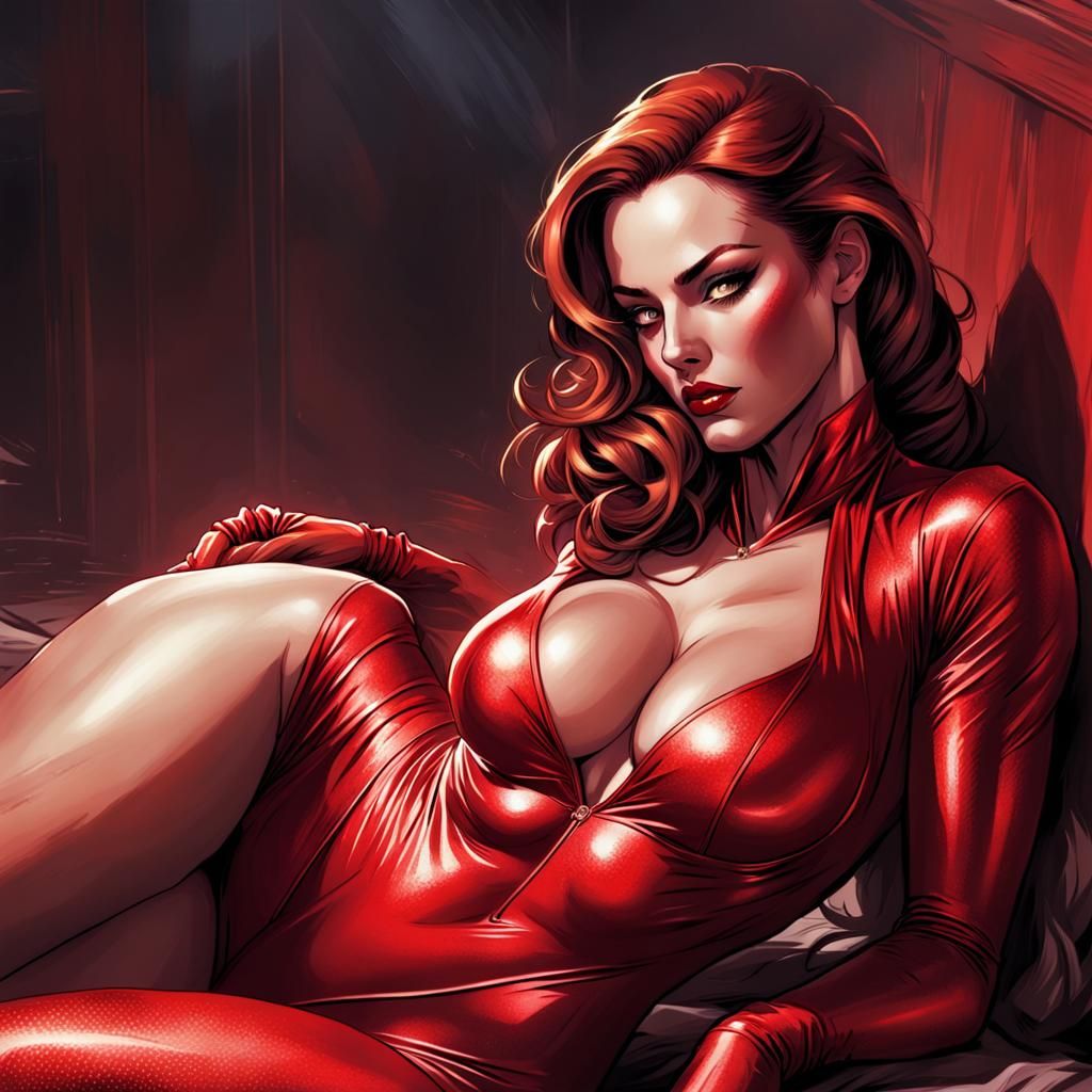 Seductive Embrace: Comic Book Style Illustration