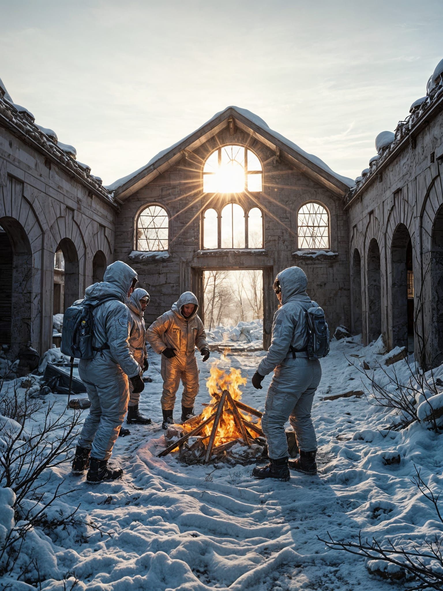 Ruined Refuge in a Snowy Apocalyptic Wasteland