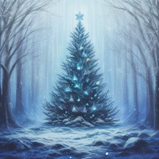 Ethereal Winter Wonderland in Vibrant Acrylic