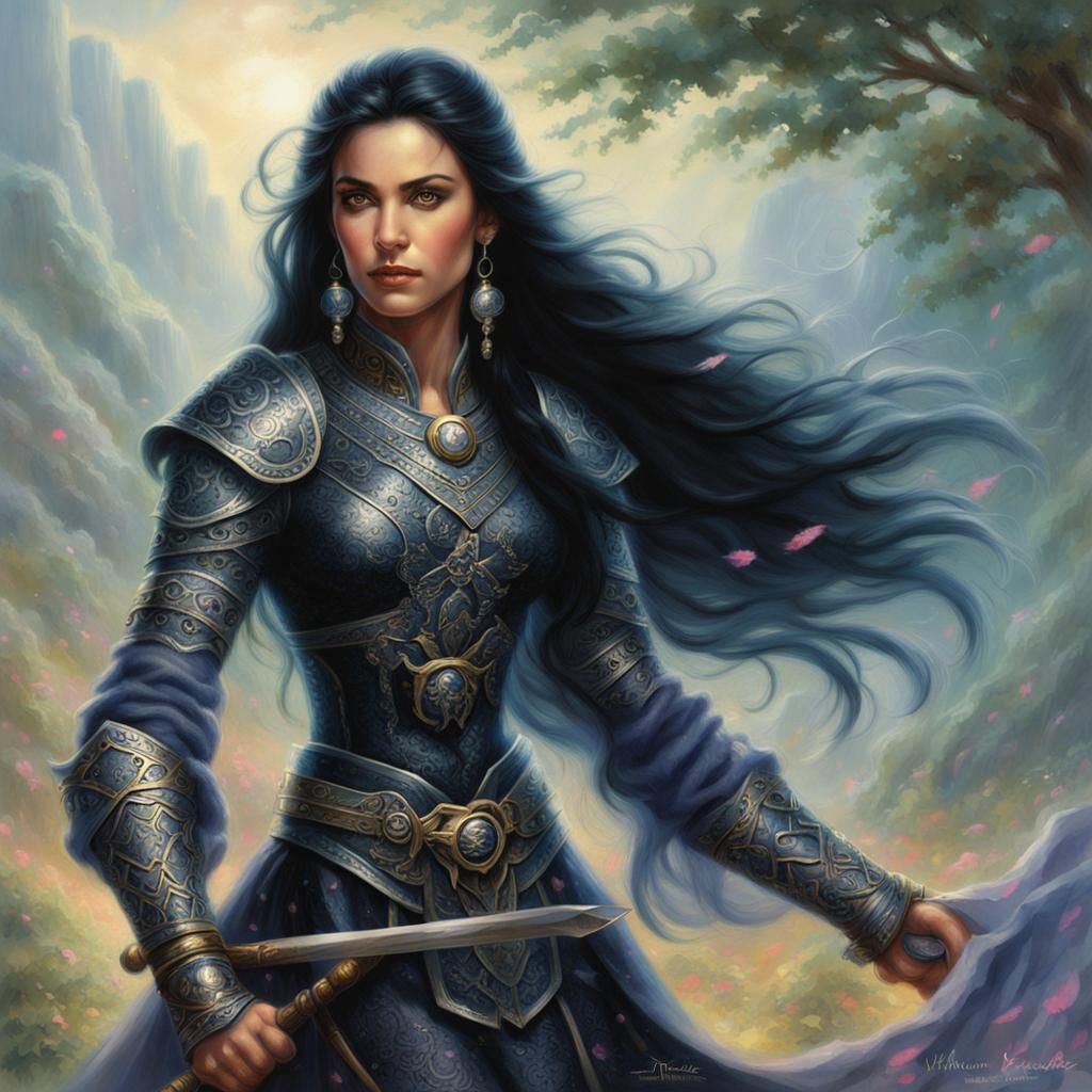 Panther Warrior Woman in Ethereal Fantasy Style