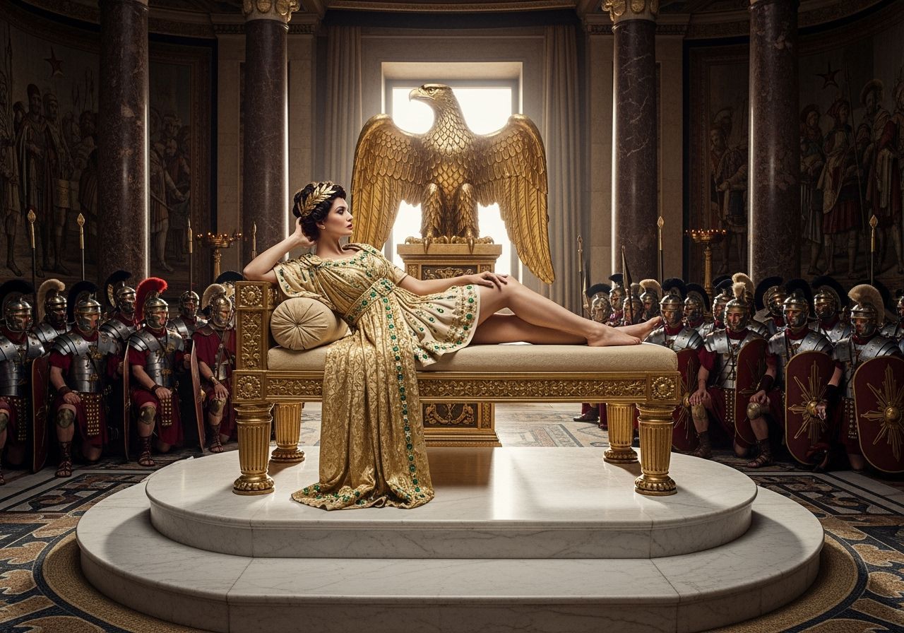 Empress Messalina in Opulent Throne Room
