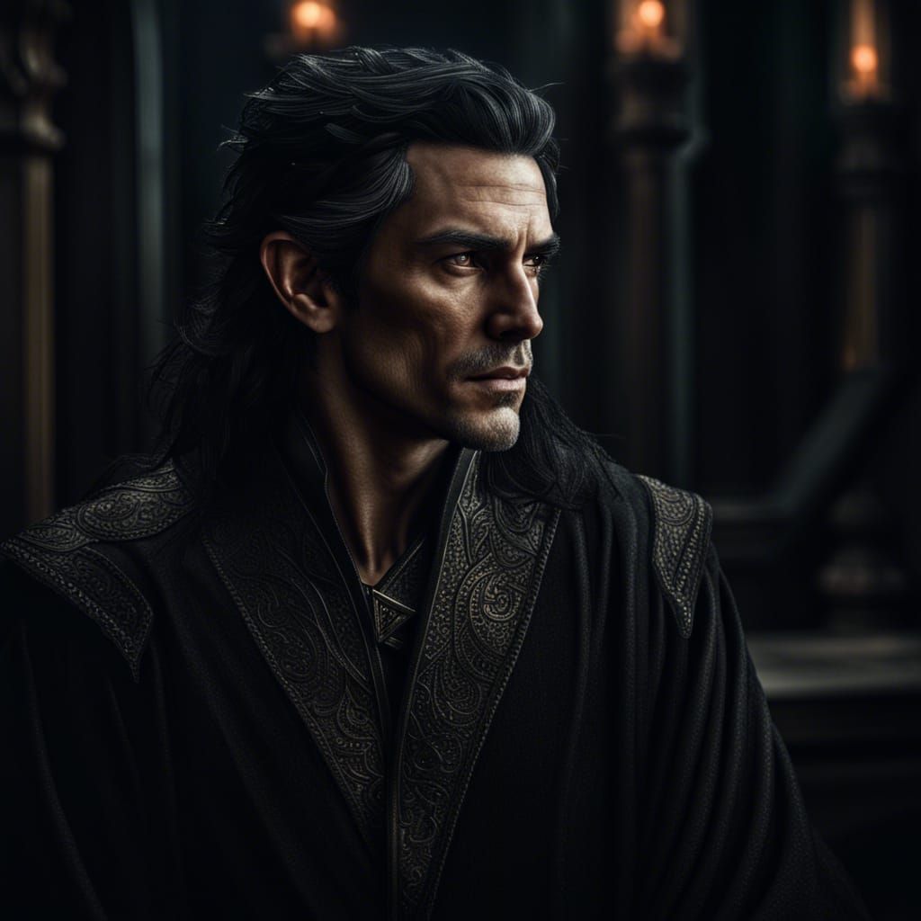 Hyperrealistic Elf Father Portrait in Cinematic Style