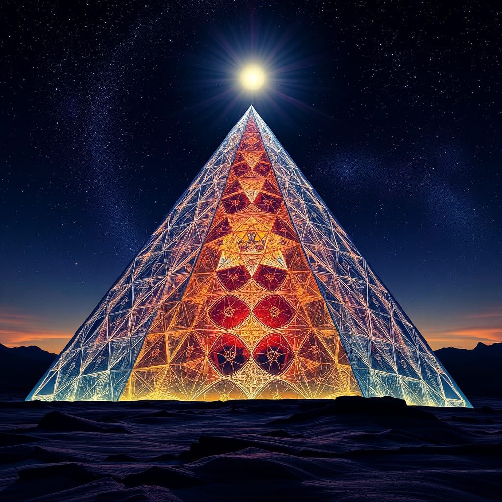 Luminous Pyramid Inspired by Visionary Art