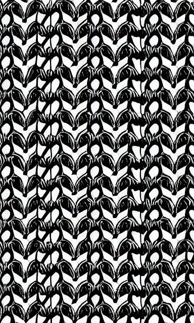 Monochrome Bird Pattern in Vintage Style