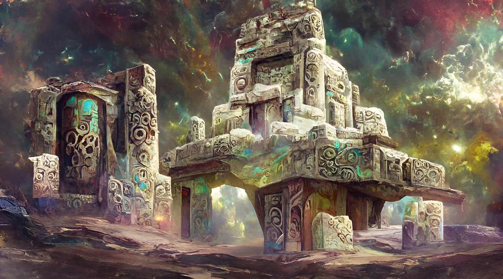 Celestial Gatehouse Amongst Forgotten Mayan Ruins