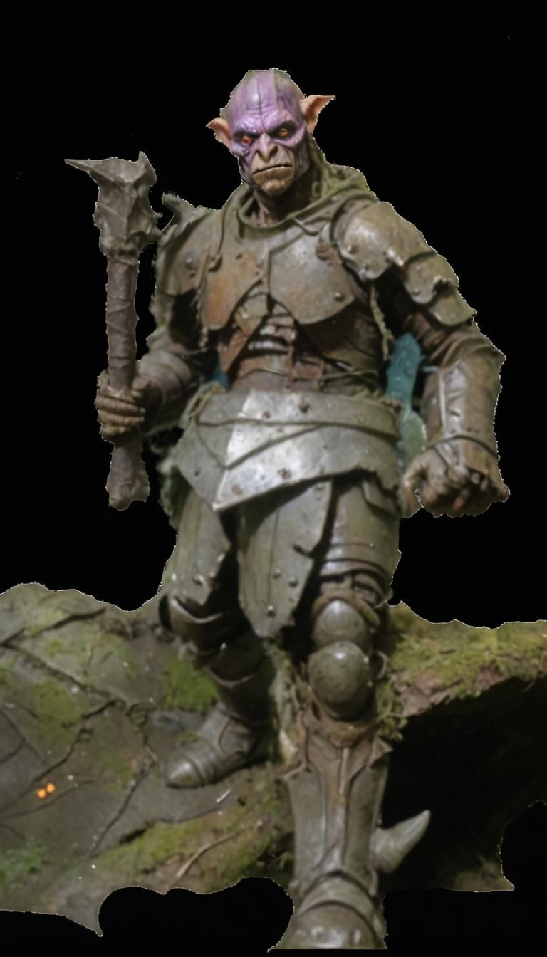 Menacing Goblin Warrior in Dark Forest