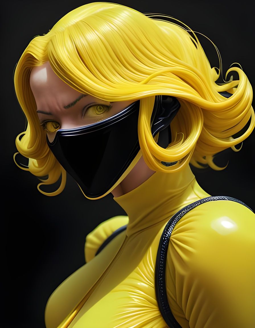 Superhuman in Lemon-Yellow Costume: Cinematic Digital Art