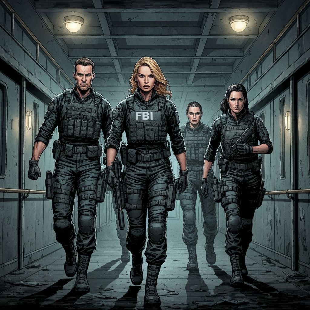 CSI Team Investigates Dark Cruise Ship in Comic Book Style