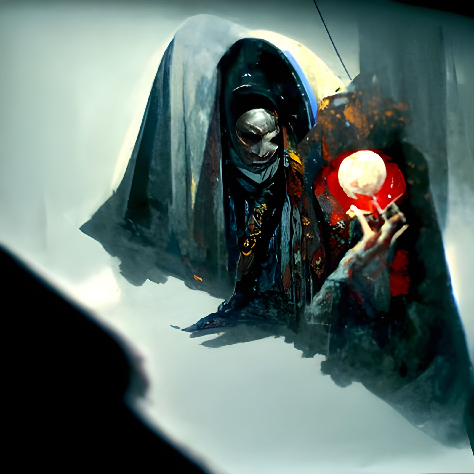 Sinister Fortune Teller in Dark Fantasy Style
