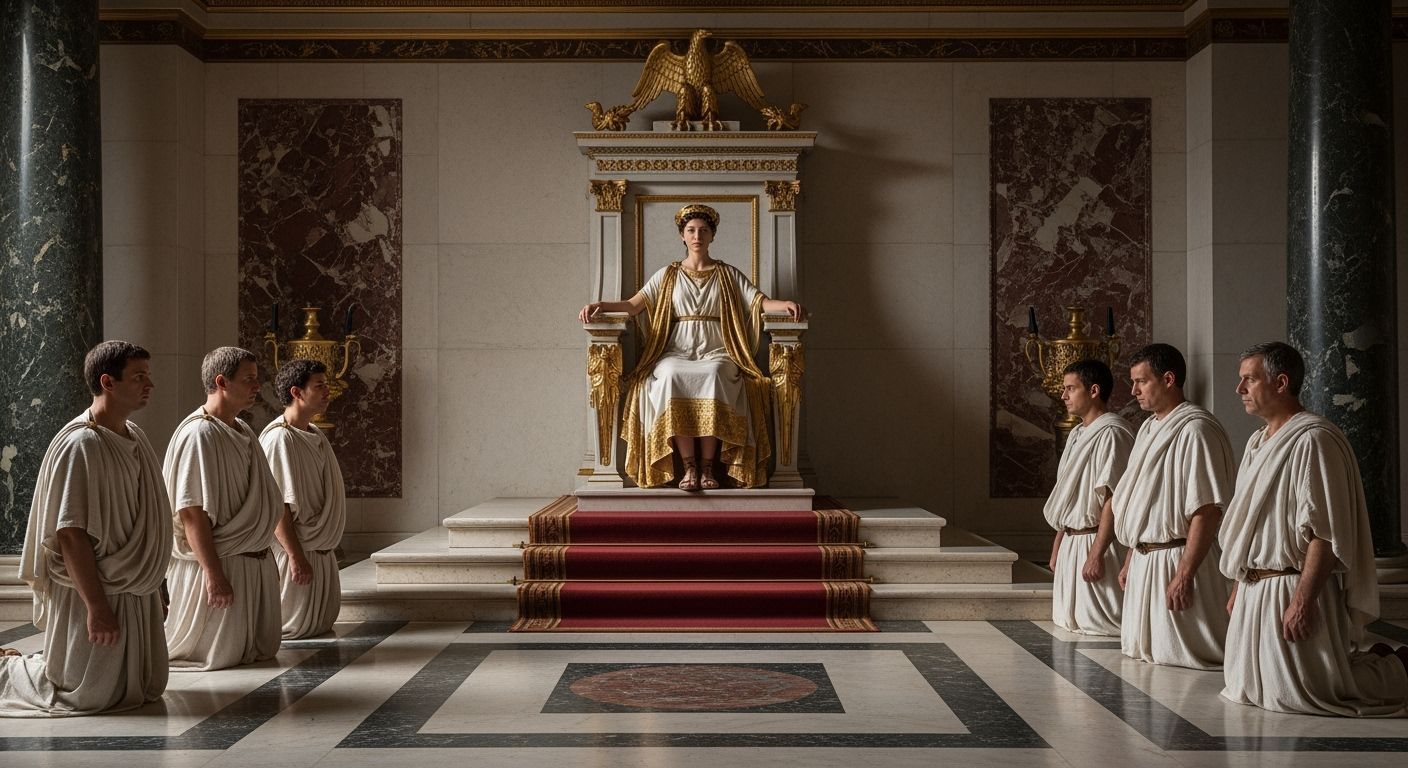 Empress Messalina on a Throne in Ancient Rome